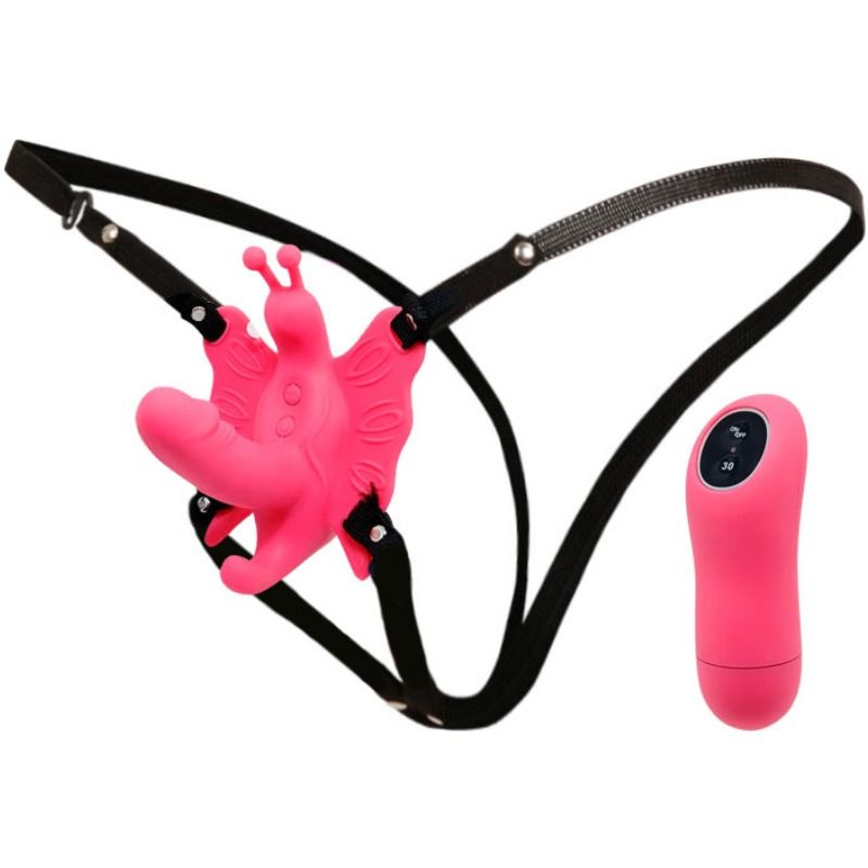Baile Schmetterlingsgeschirr mit Mini-Dildo – 30 Vibrationsmodi, elastische Gurte Produktansicht und Details