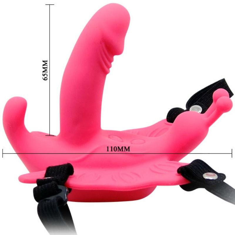 Baile Schmetterlingsgeschirr mit Mini-Dildo – 30 Vibrationsmodi, elastische Gurte hochwertiges Intimtoy