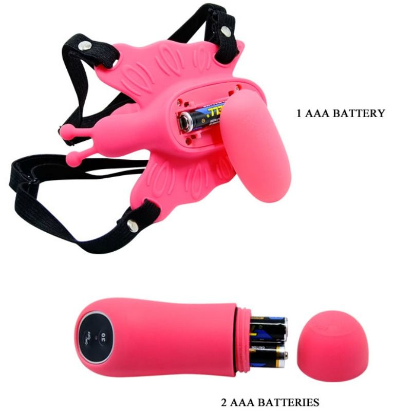 Baile Schmetterlingsgeschirr mit Mini-Dildo – 30 Vibrationsmodi, elastische Gurte Dildo diskret online kaufen
