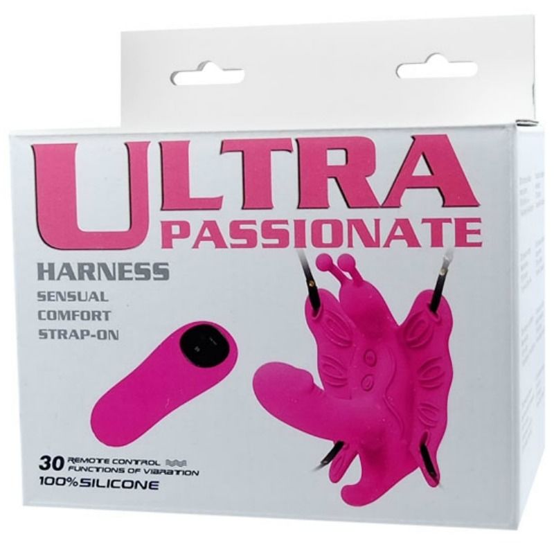 Baile Schmetterlingsgeschirr mit Mini-Dildo – 30 Vibrationsmodi, elastische Gurte bei Secret Pulse im Erotikshop