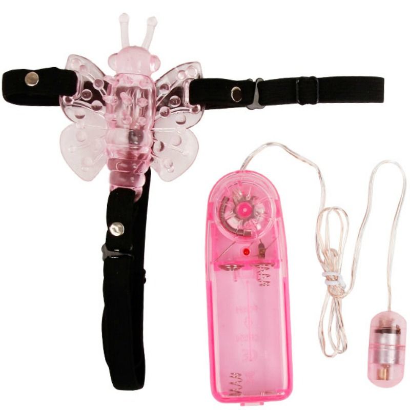Baile Vibrierender Butterfly Strap-On – verstellbares Gurt-Harness, pink für sinnliche und diskrete Momente