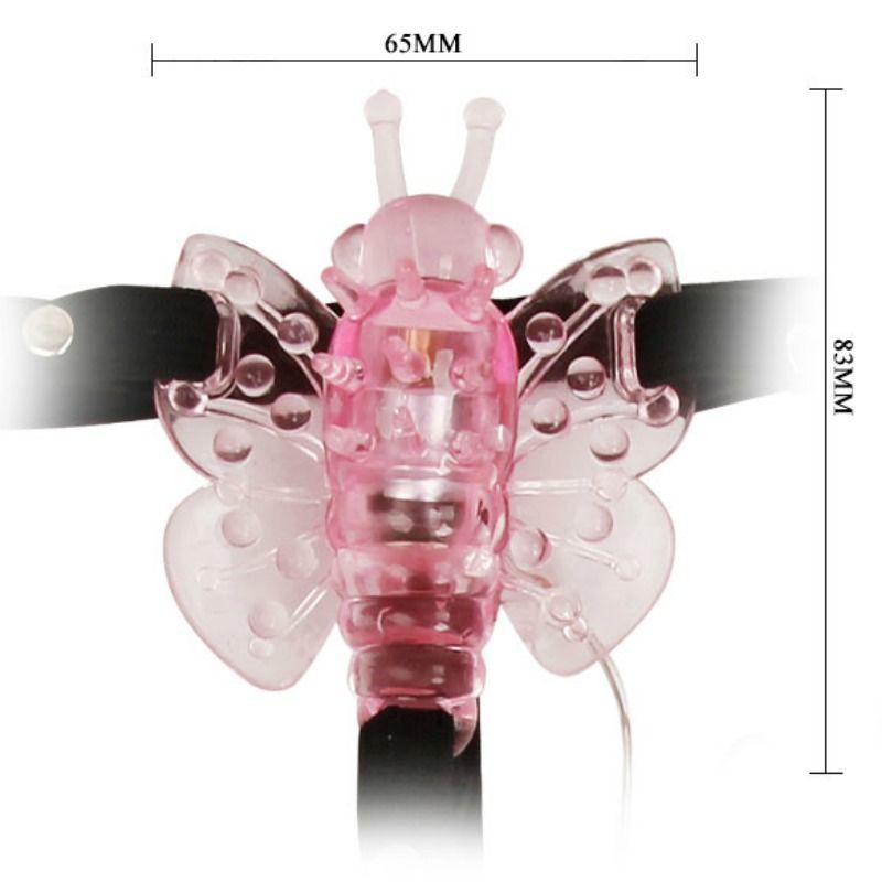 Baile Vibrierender Butterfly Strap-On – verstellbares Gurt-Harness, pink hochwertiges Intimtoy