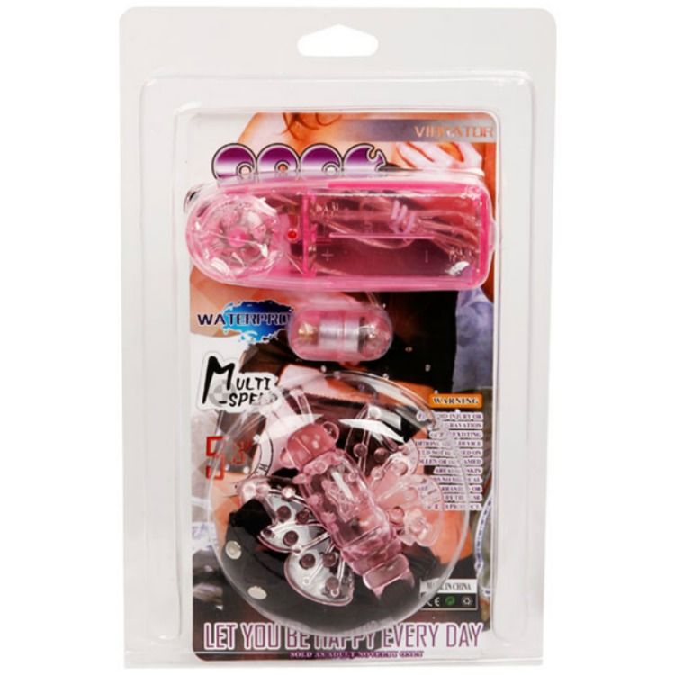 Baile Vibrierender Butterfly Strap-On – verstellbares Gurt-Harness, pink bei Secret Pulse im Erotikshop