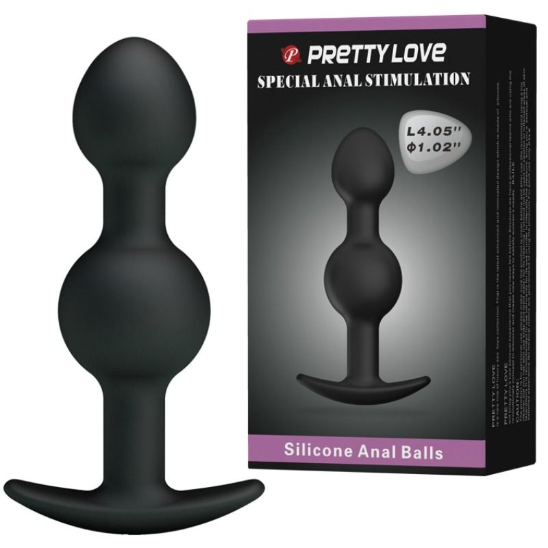 PRETTY LOVE - SILIKON ANALKUGELN MIT SPEZIELLER STIMULATION 10.3 CM SCHWARZ Produktansicht und Details