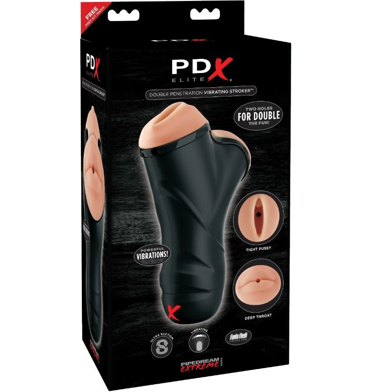 PDX ELITE - VIBRIERENDER STROKER MIT DOPPELPENETRATION automatischer Masturbator diskret online kaufen