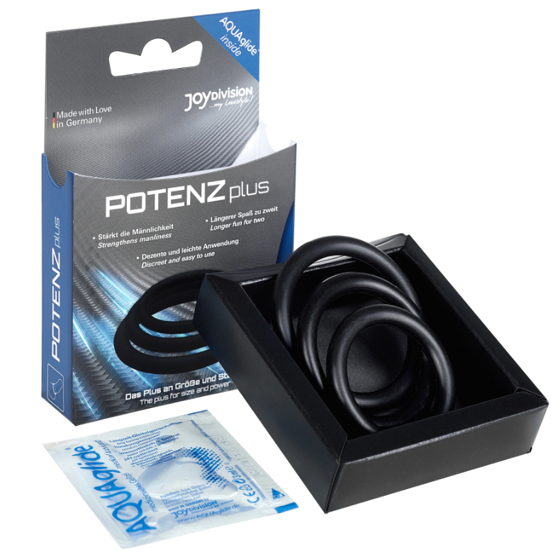 JOYDIVISION POTENZDUO - PLUS 3 SCHWARZE RINGE SATZ - S, M, L Detailansicht bei Secret Pulse