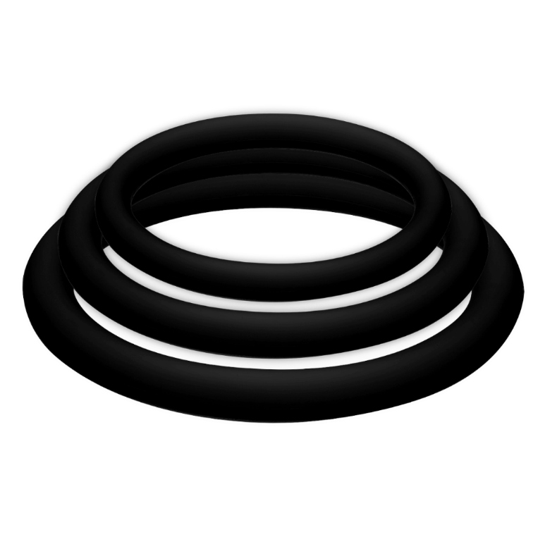 JOYDIVISION POTENZDUO - PLUS 3 SCHWARZE RINGE SATZ - S, M, L Set Produktansicht