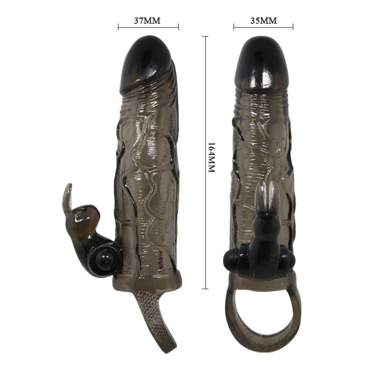 BAILE - BRAVE MAN PENISABDECKUNG MIT KANINCHEN SCHWARZ 16.5 CM – Erotik-Zubehör Bild 5