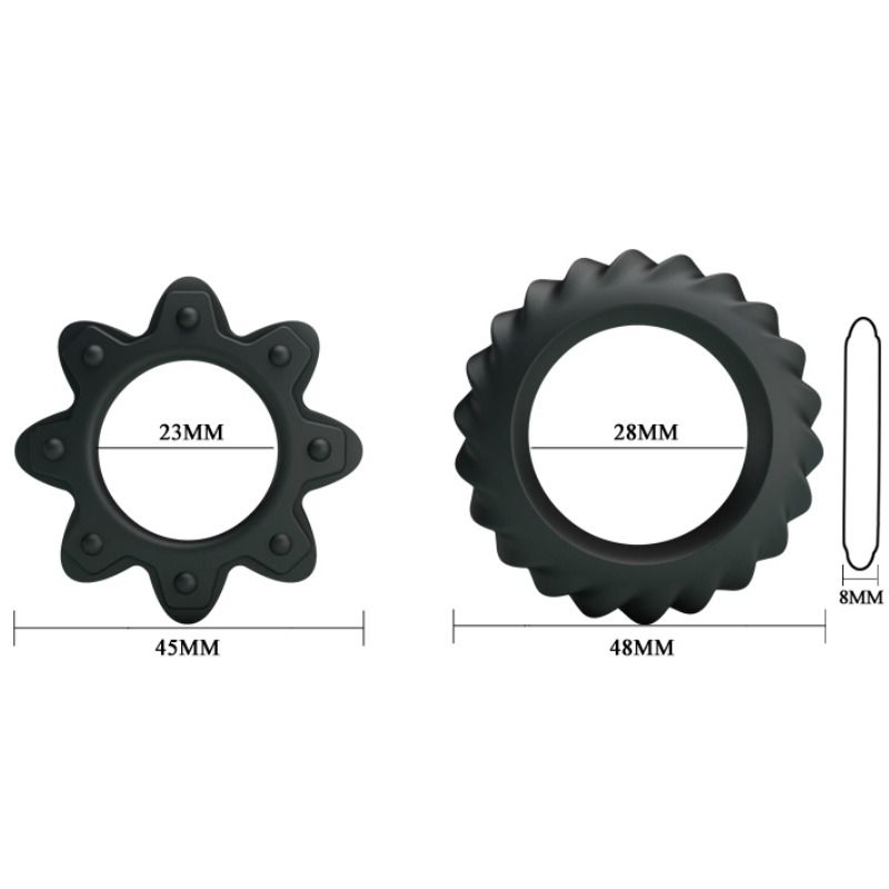 BAILE - KIT 2 RING BLÜHENDE SILIKONRINGE hochwertige Produktabbildung