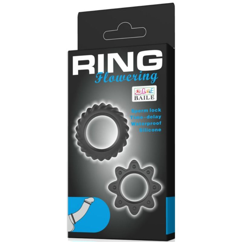 BAILE - KIT 2 RING BLÜHENDE SILIKONRINGE Set Produktansicht