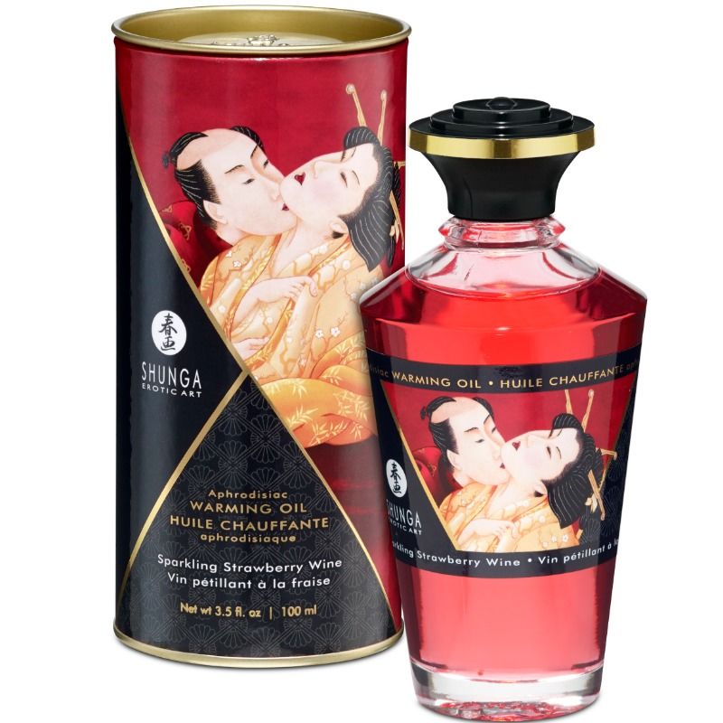 SHUNGA - ERDBEER- UND CAVA-WÄRMEEFFEKT-MASSAGEÖL 100 ML Massageöl diskret online kaufen