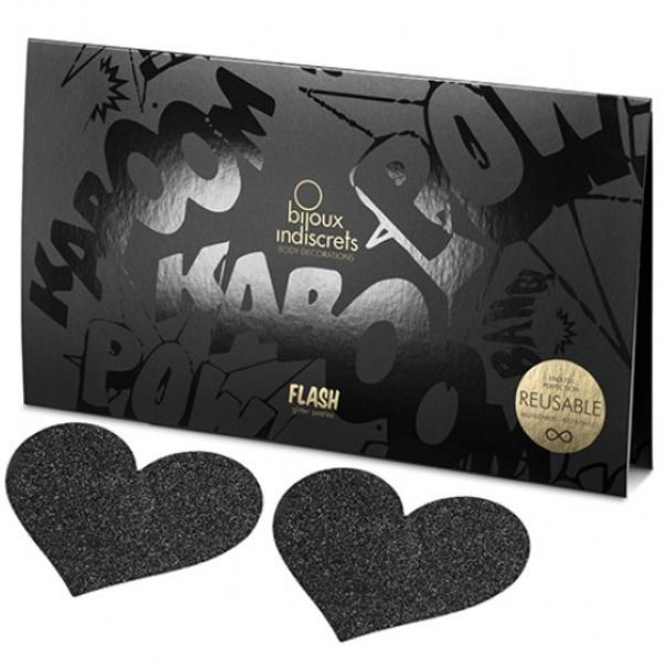 BIJOUX - INDISCRETS FLASH BLACK HEART NIPPLE CUTS – Erotik-Zubehör Bild 3