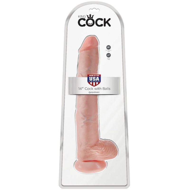 KING COCK - HAHN MIT EIER 35.6 CM FLEISCH – Dildo Bild 2