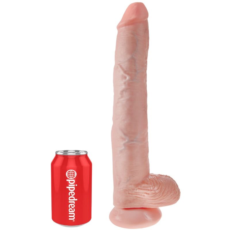 KING COCK - HAHN MIT EIER 35.6 CM FLEISCH – Dildo Bild 3