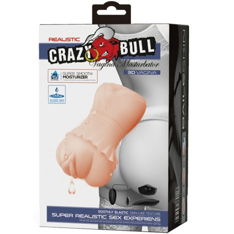 CRAZY BULL - WATER SKIN VAGINA MASTURBADOR MIT VIBRIERENDEN KUGELN für sinnliche und diskrete Momente