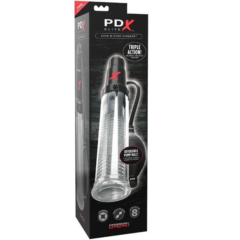 PDX ELITE - SUCK N PUMP STROKER VIBRIERENDER MASTURBATOR SAUGPUMPE für sinnliche und diskrete Momente