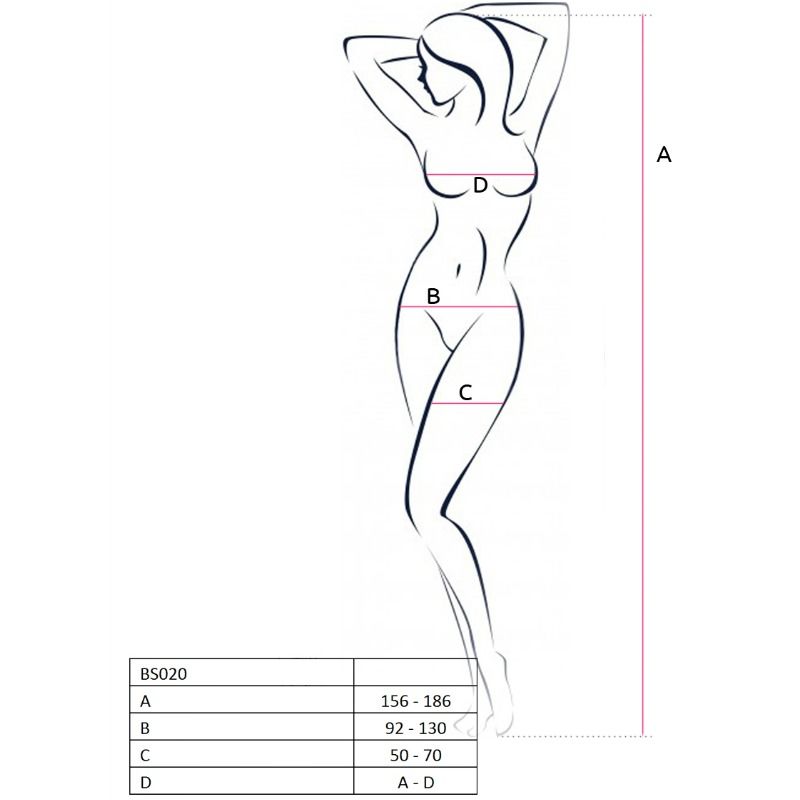 PASSION - WOMAN BS020 BODYSTOCKING SCHWARZ EINE GRÖSSE Detailansicht bei Secret Pulse