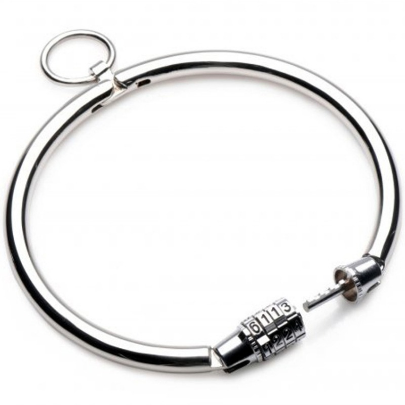 METAL HARD Halskette mit Kombinationsverschluss – Rostfreies Metall, Ring 13,5 cm | Secret Pulse – Erotik-Schmuck Bild 1