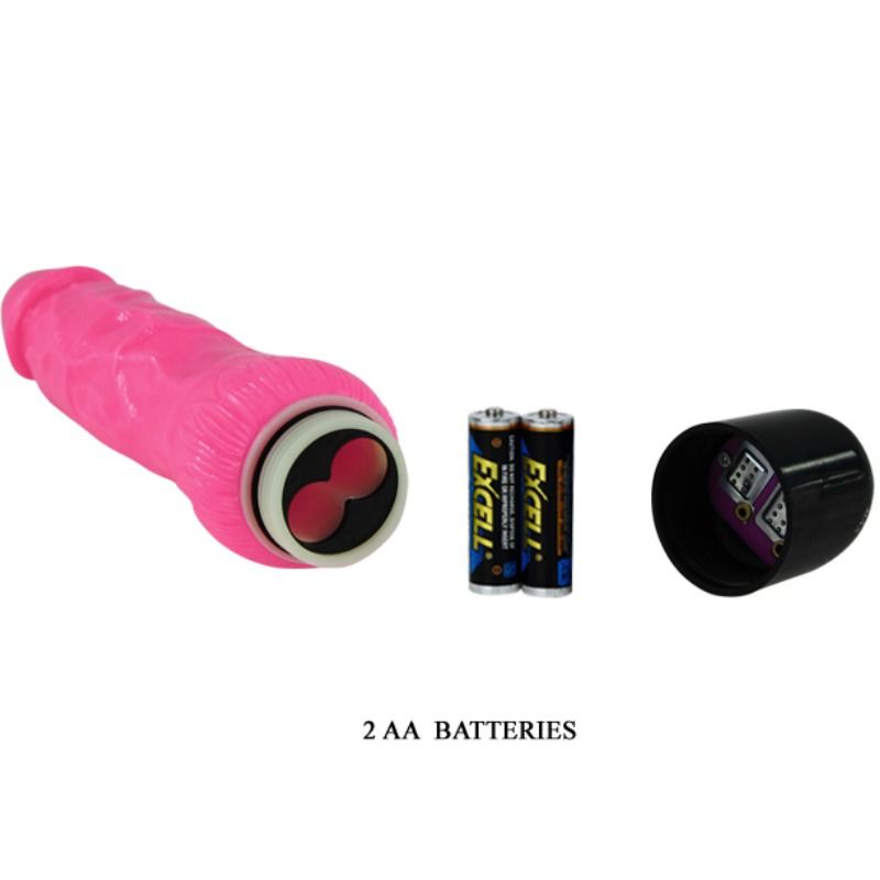 BAILE - BUNTER SEX REALISTISCHER VIBRATOR ROSA 24 CM Produktansicht und Details