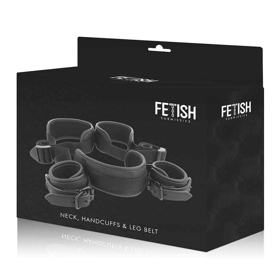 FETISH SUBMISSIVE Position-Set – Offene Beine & Handschellen aus veganem Leder mit Neopren | Secet Pulse – Set Bild 11