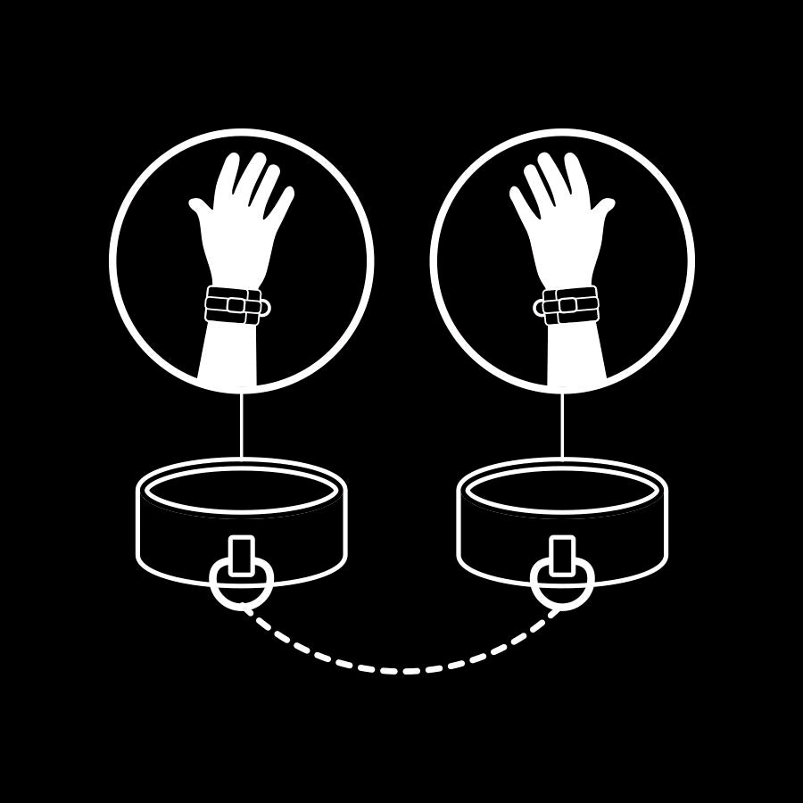 FETISH SUBMISSIVE - HANDSCHELLEN AUS VEGANEM LEDER MIT NOPRENE-FUTTER bei Secret Pulse im Erotikshop