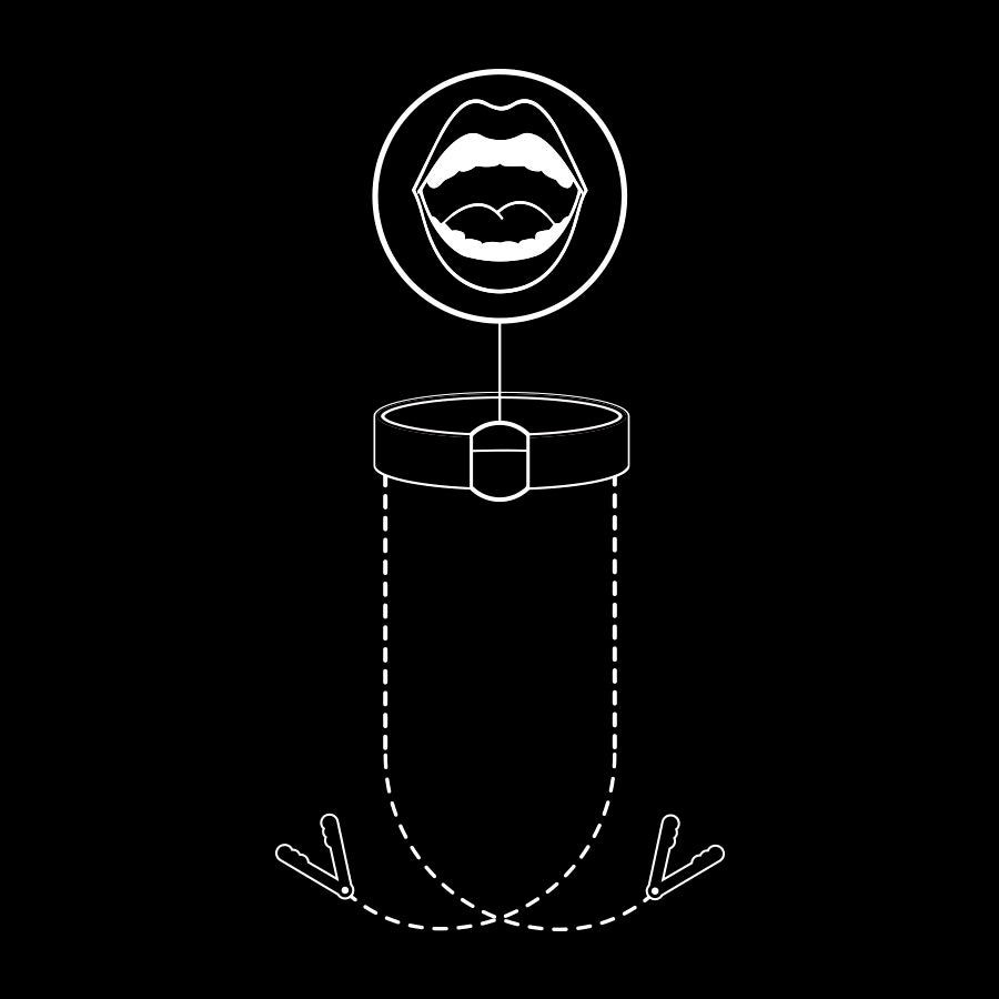 FETISH SUBMISSIVE - KNEBELRING MIT NIPPELKLEMMEN Produktansicht und Details