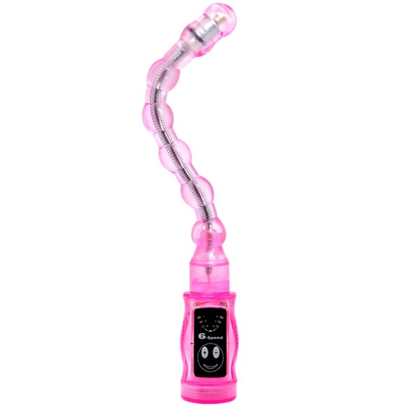 BAILE Distortion Dreifach Rosa – Biegsamer Anal- & Perlen-Stimulator mit 6 Vibrationsmodi Produktansicht und Details