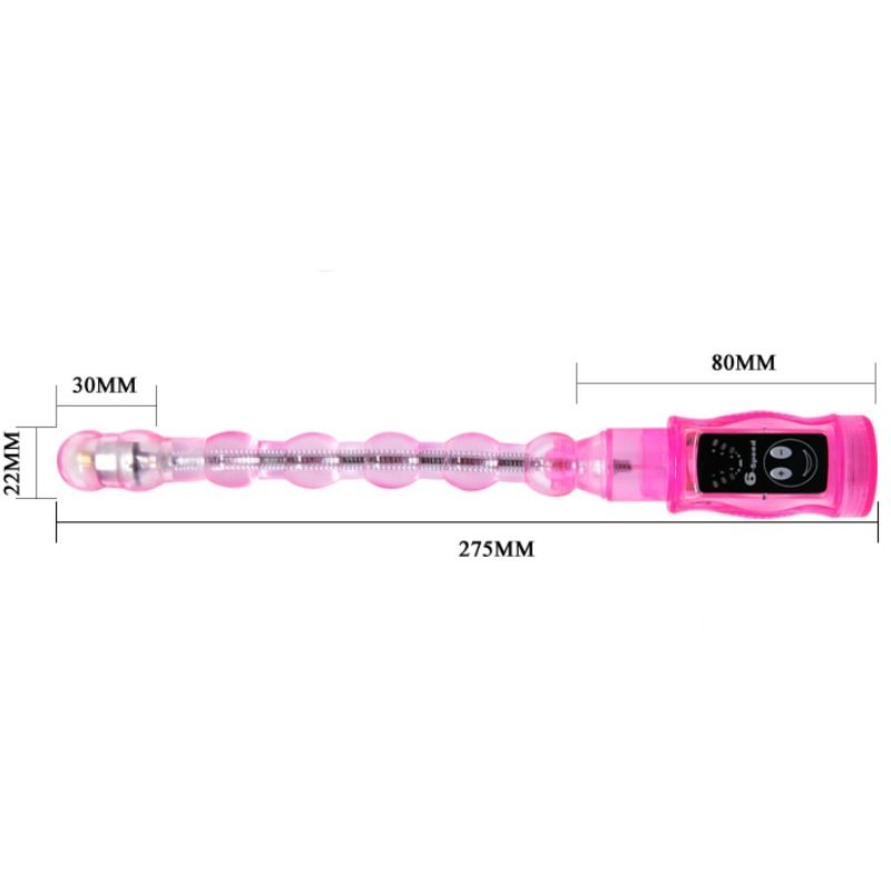 BAILE Distortion Dreifach Rosa – Biegsamer Anal- & Perlen-Stimulator mit 6 Vibrationsmodi hochwertiges Intimtoy