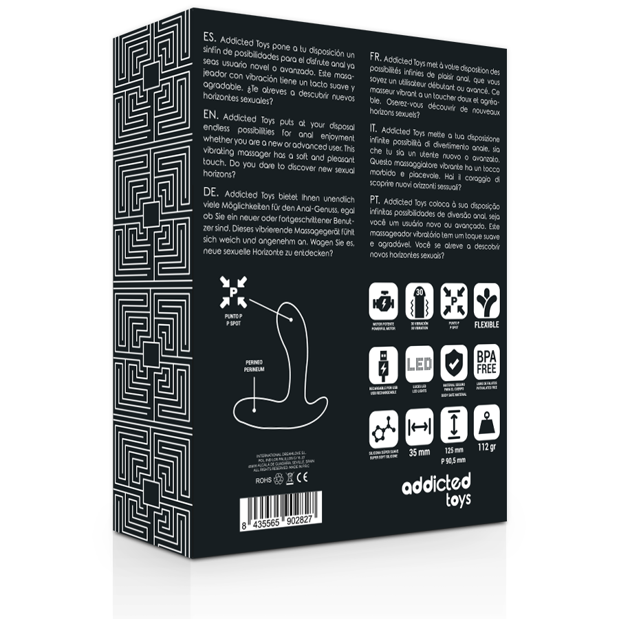ADDICTED TOYS - ANAL MASSAGER SCHWARZE VIBRATION hochwertiges Intimtoy