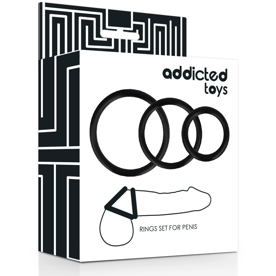 ADDICTED TOYS - RINGSET FÜR PENIS SCHWARZ – Penisring Bild 3
