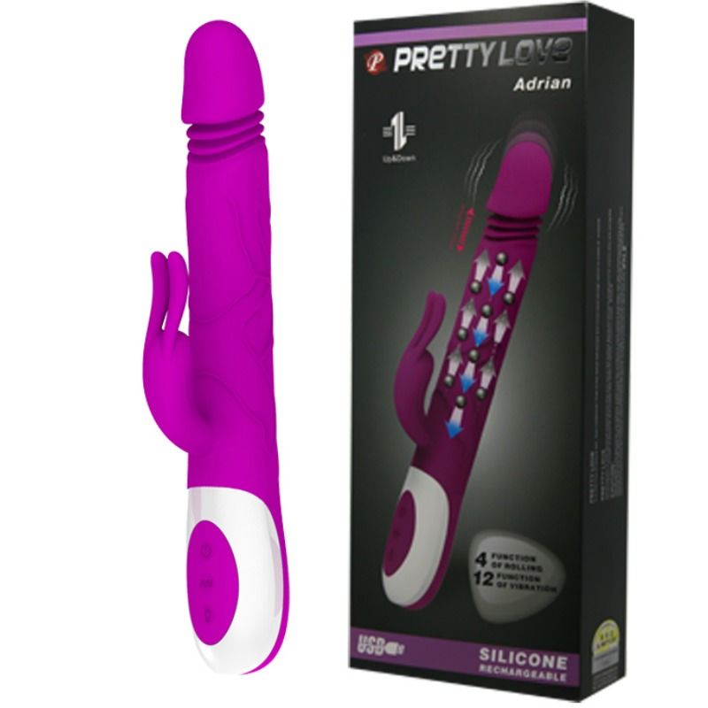 Pretty Love Adrian Multifunktionsvibrator – Wiederaufladbar, 12 Vibrationsmodi, Auf- und Ab-Funktion Produktansicht und Details