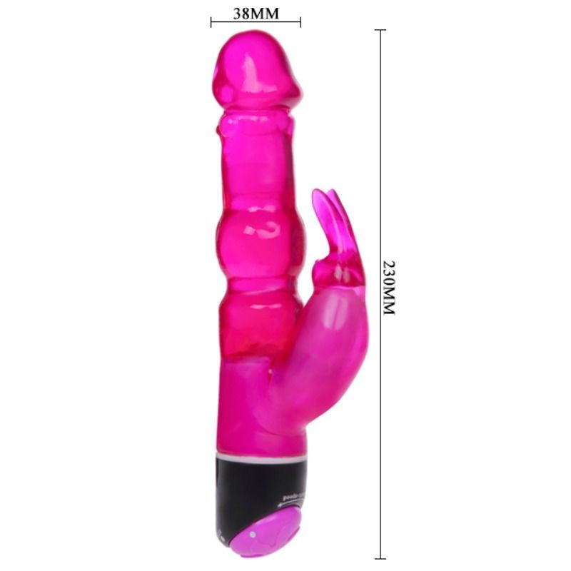 BAILE - WAVES OF PLEASURE FANTASY VIBRATOR MIT FLIEDER KANINCHEN 23 CM Produktansicht und Details