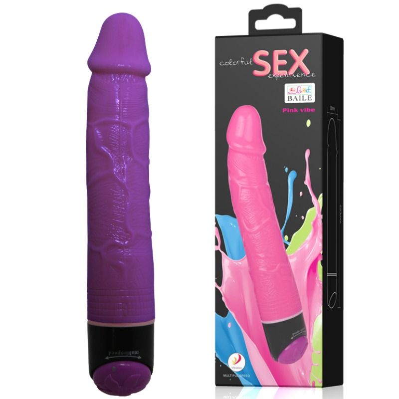 BAILE - BUNTER SEX LILA REALISTISCHER VIBRATOR 23 CM für intensive Stimulation und Self-Love