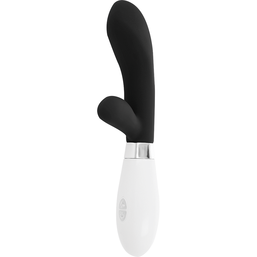 Glossy Jackson Rabbit Vibrator Schwarz – 10 Modi, Dual-Motor, Silikon hochwertiges Sextoy bei Secret Pulse