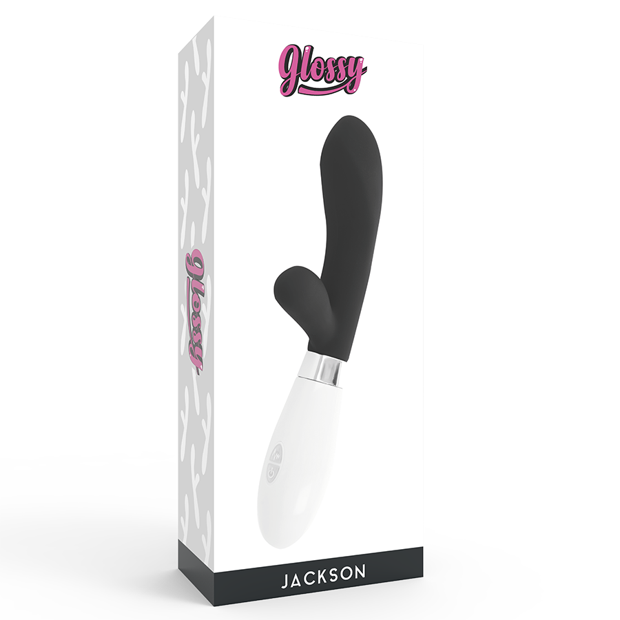 Glossy Jackson Rabbit Vibrator Schwarz – 10 Modi, Dual-Motor, Silikon für intensive Stimulation und Self-Love