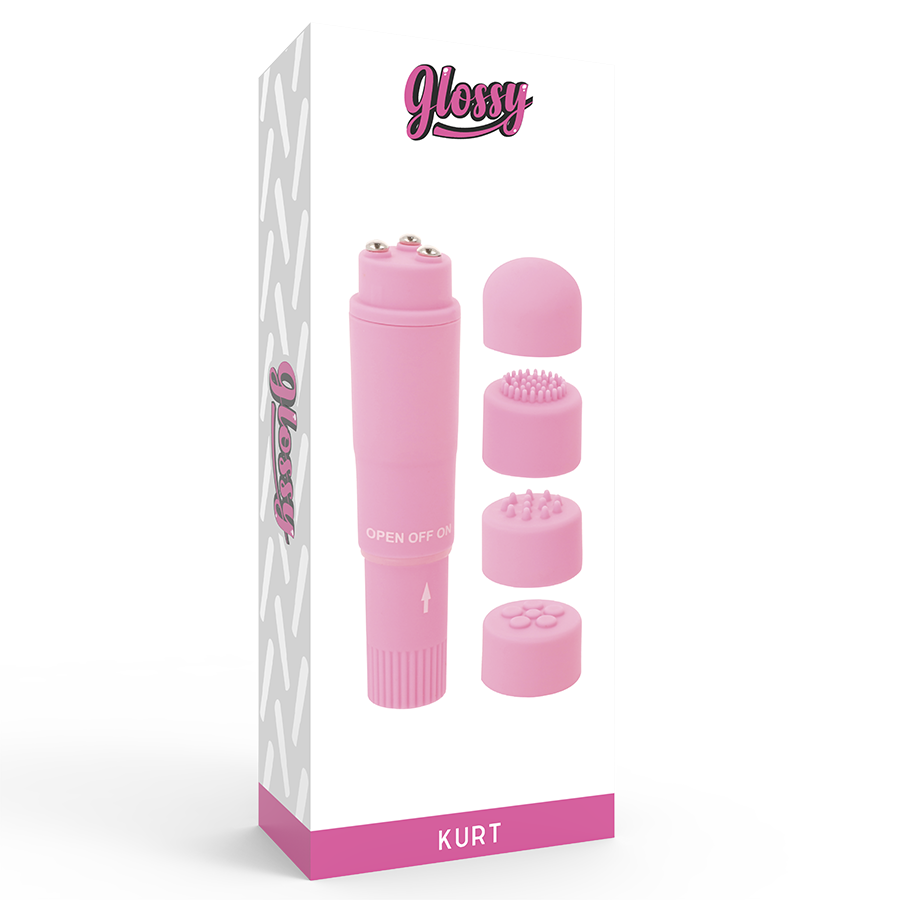GLOSSY - KURT TASCHENMASSAGER ROSA Massager Vibrator Produktansicht und Details