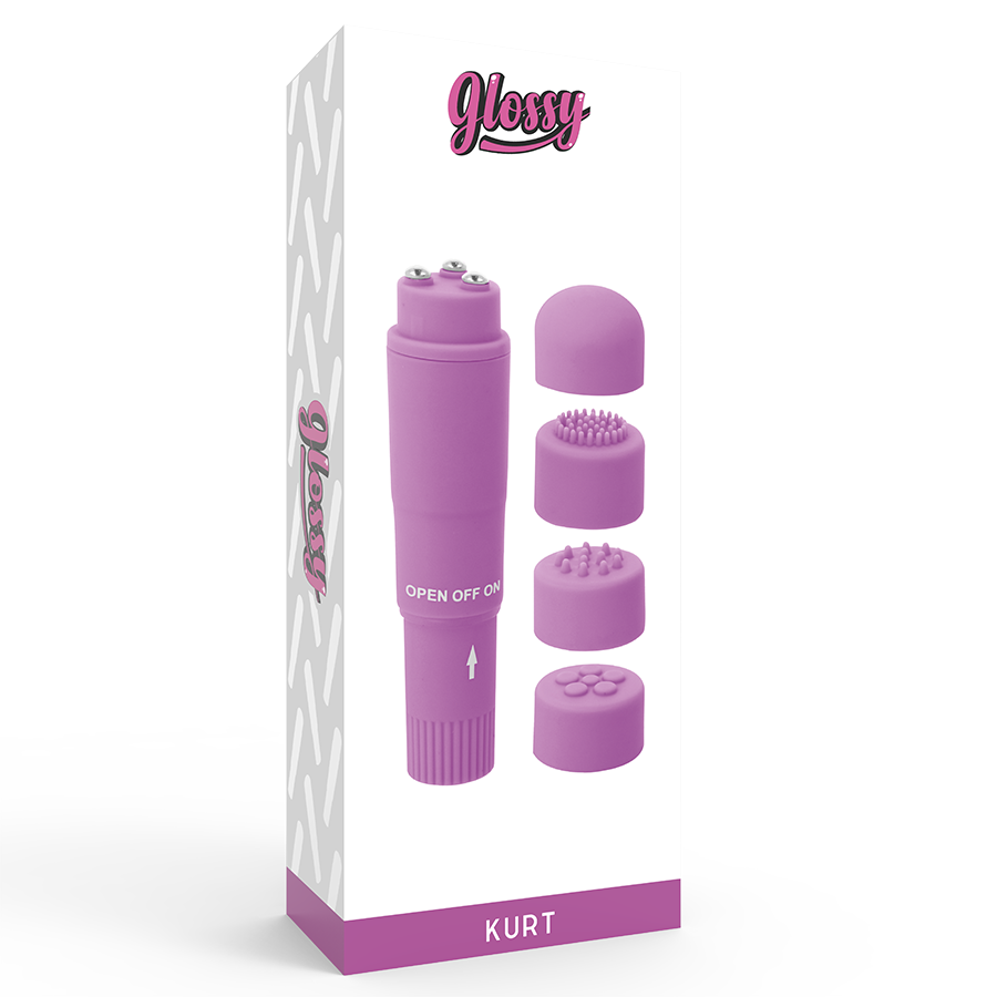 GLOSSY - KURT POCKET MASSAGER LILA Massager Vibrator Produktansicht und Details
