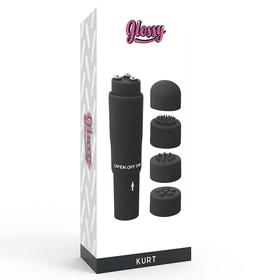 GLOSSY - KURT TASCHENMASSAGER SCHWARZ Massager Vibrator Produktansicht und Details