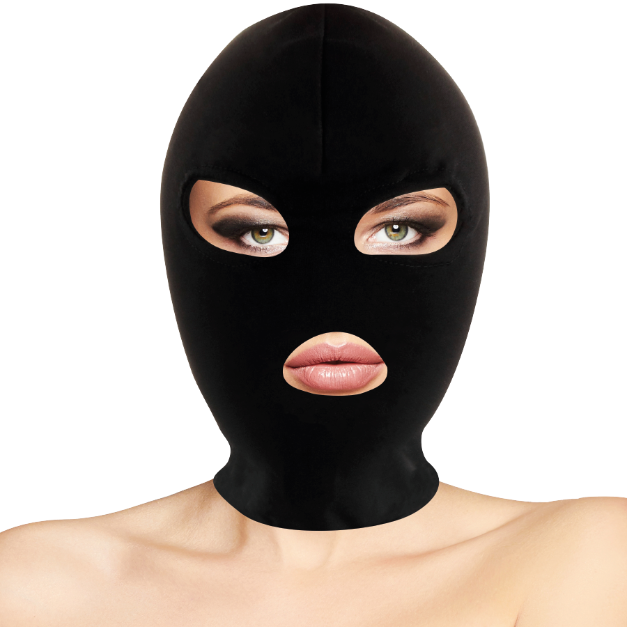 DARKNESS - BDSM-SUBMISSION-MASKE, MUND UND AUGEN SCHWARZ Produktansicht und Details
