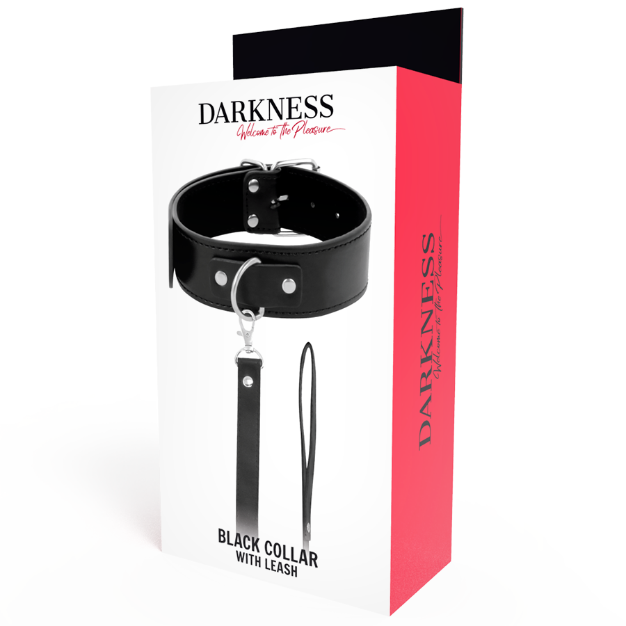 DARKNESS Posture-Halskette mit Lederkette – Gepolstert, PVC & Metall, BDSM | Secret Pulse hochwertiges Zubehör