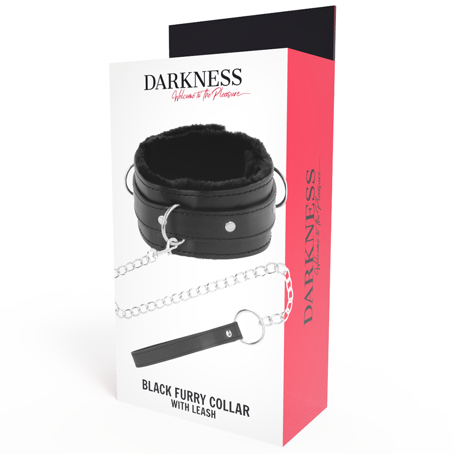DARKNESS Bequeme Halskette mit Lederkette – Gepolstert, PVC & Metall, BDSM | Secret Pulse hochwertiges Zubehör