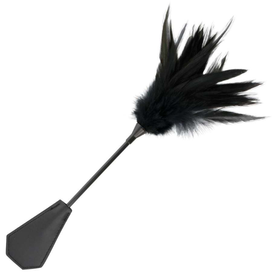 DARKNESS Schwarze Federpeitsche 48 cm – Doppelseitige Reitgerte | Secret Pulse BDSM-Peitsche diskret online kaufen