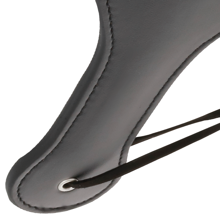 DARKNESS - RUNDES SCHWARZES FETISCHPADDEL Produktansicht und Details