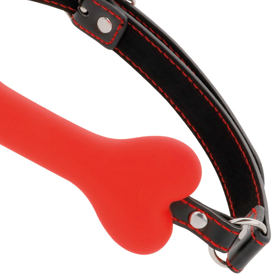 DARKNESS - ROTER KNOCHEN-SILIKON-Knebel bei Secret Pulse im Erotikshop
