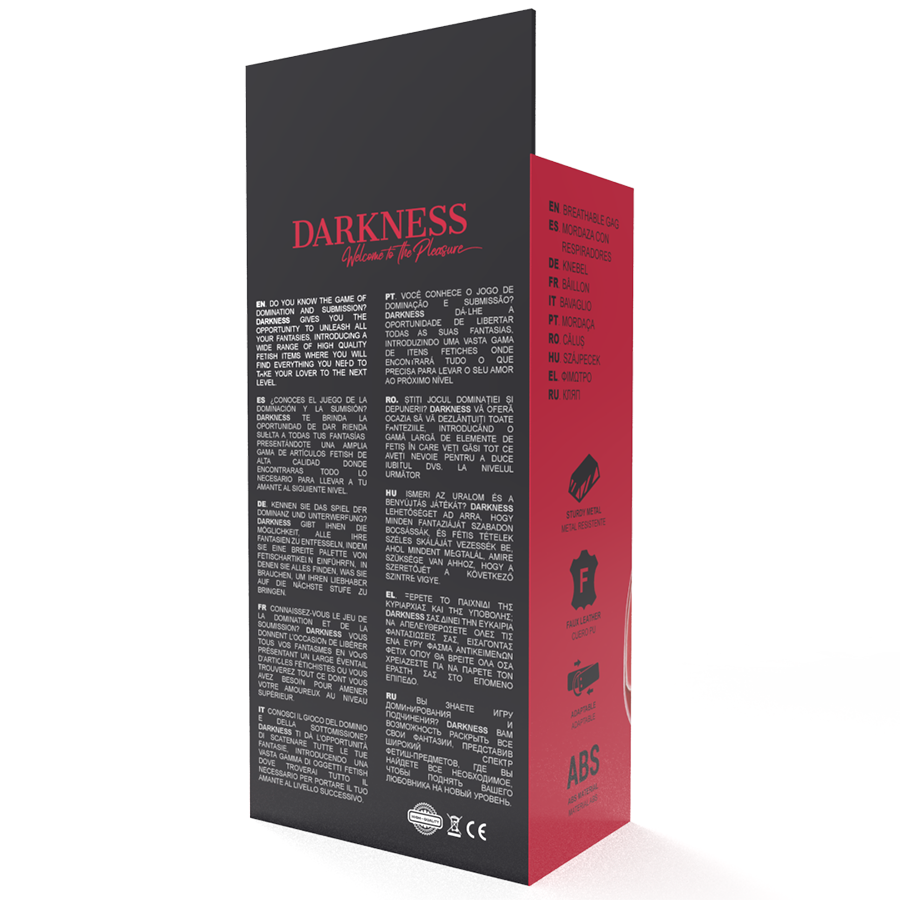 DARKNESS - ROTER, ATMUNGSAKTIVER KNEBEL hochwertiges Zubehör