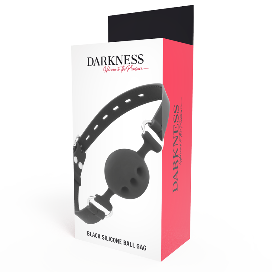 DARKNESS - SCHWARZER ATMUNGSAKTIVER SILIKON-KNEBEL für sinnliche und diskrete Momente