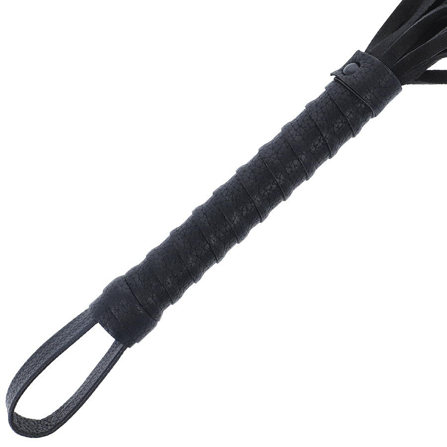DARKNESS Schwarze Bondage-Peitsche mit Ledergriff – BDSM & Fetisch | Secret Pulse Produktansicht und Details