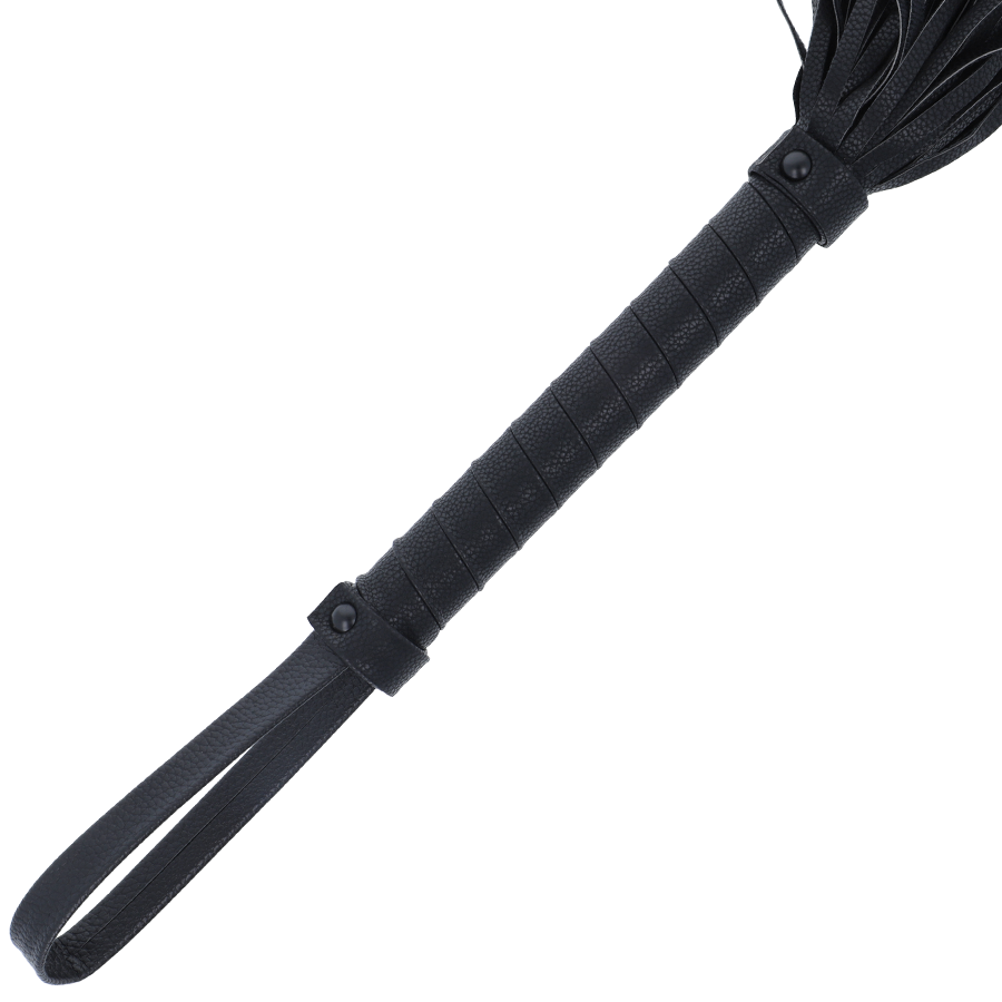 DARKNESS Schwarze Bondage-Peitsche 42 cm aus Leder – BDSM & Fetisch | Secret Pulse Produktansicht und Details