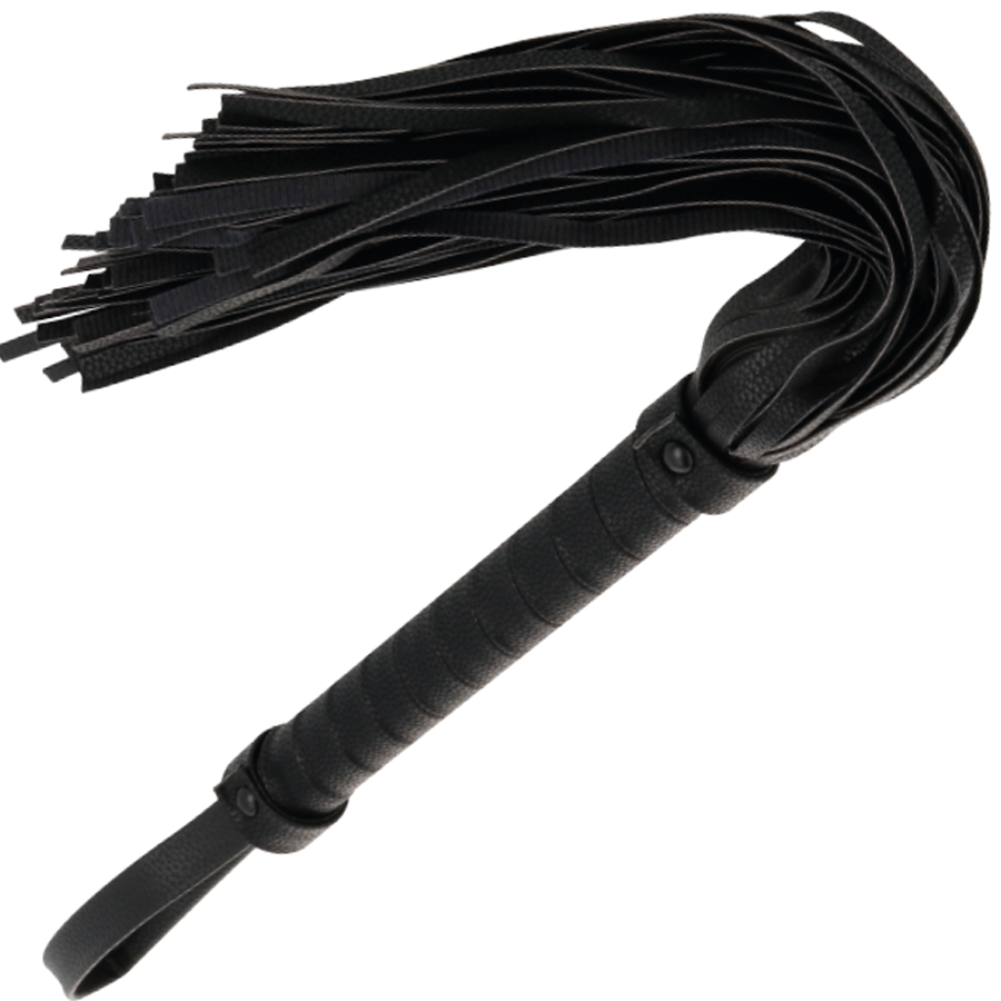 DARKNESS Schwarze Bondage-Peitsche 42 cm aus Leder – BDSM & Fetisch | Secret Pulse Bondage-Fessel diskret online kaufen