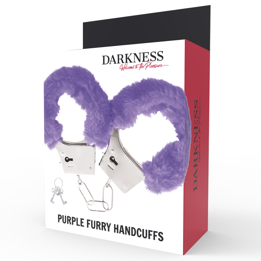 DARKNESS - HANDSCHELLEN AUS METALL MIT LILA GEFÜTTERT bei Secret Pulse im Erotikshop